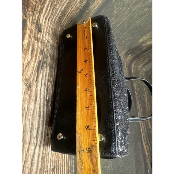 Kate Spade Laurel Way Black Glitter Mini Reiley Satchel 001 Black - Picture 8 of 9